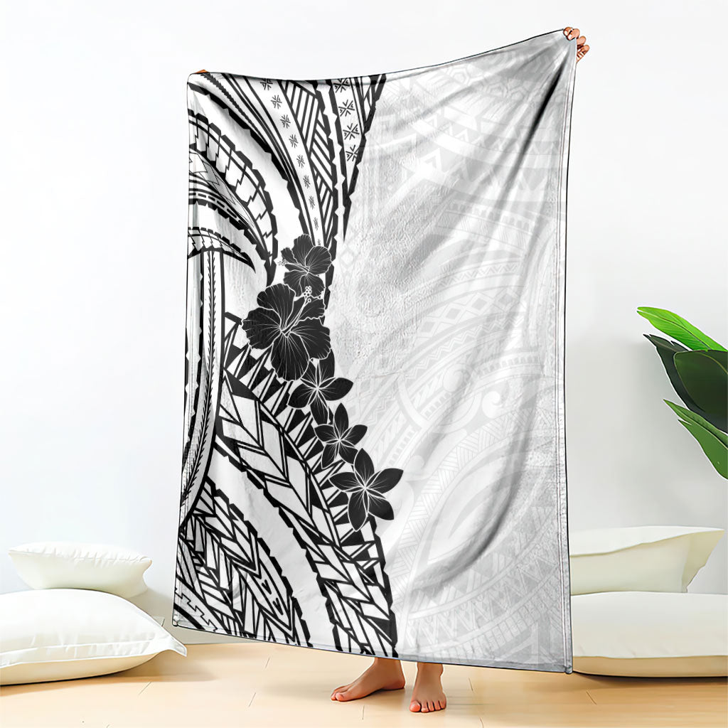 Black White Polynesia Tropical Flowers Blanket LT14 - Polynesian Pride