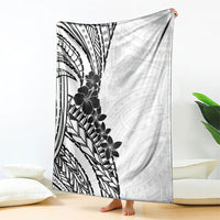 Black White Polynesia Tropical Flowers Blanket LT14 - Polynesian Pride