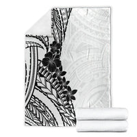 Black White Polynesia Tropical Flowers Blanket LT14 - Polynesian Pride