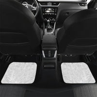 Black White Polynesia Tropical Flowers Car Mats LT14 Set 2pcs - Back White - Polynesian Pride
