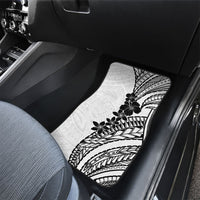 Black White Polynesia Tropical Flowers Car Mats LT14 - Polynesian Pride