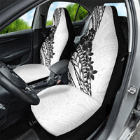 Black White Polynesia Tropical Flowers Car Seat Cover