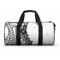 Black White Polynesia Tropical Flowers Duffle Bag LT14 One size White - Polynesian Pride