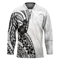 Black White Polynesia Tropical Flowers Hockey Jersey LT14 Unisex White - Polynesian Pride