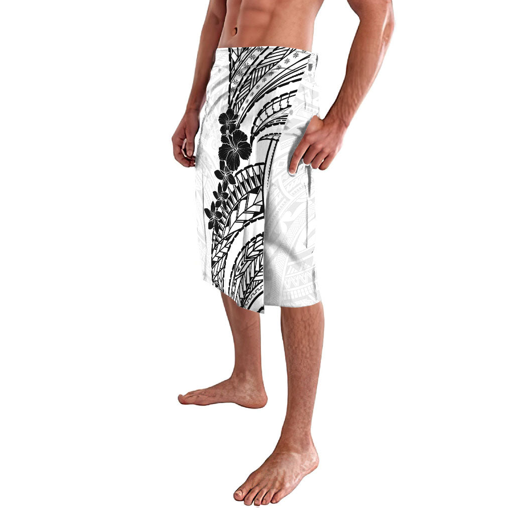 Black White Polynesia Tropical Flowers Lavalava LT14 - Polynesian Pride