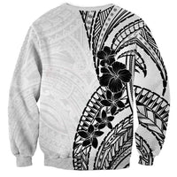 Black White Polynesia Tropical Flowers Sweatshirt