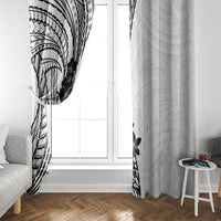 Black White Polynesia Tropical Flowers Window Curtain LT14 - Polynesian Pride