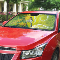 Hawaii Palila Mamane Auto Sun Shade Hawaiian Honeycreeper With Native Flower