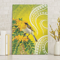 Hawaii Palila Mamane Canvas Wall Art Hawaiian Honeycreeper With Native Flower