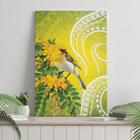 Hawaii Palila Mamane Canvas Wall Art Hawaiian Honeycreeper With Native Flower