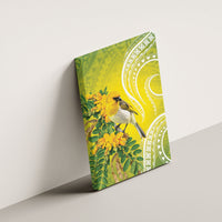 Hawaii Palila Mamane Canvas Wall Art Hawaiian Honeycreeper With Native Flower