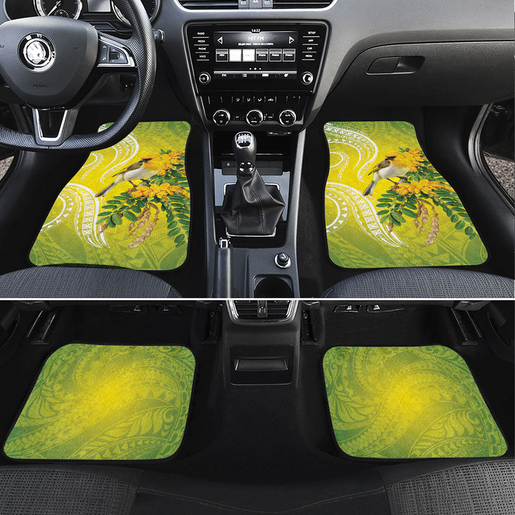Hawaii Palila Mamane Car Mats Hawaiian Honeycreeper With Native Flower