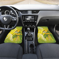 Hawaii Palila Mamane Car Mats Hawaiian Honeycreeper With Native Flower