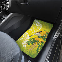 Hawaii Palila Mamane Car Mats Hawaiian Honeycreeper With Native Flower