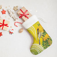 Hawaii Palila Mamane Christmas Stocking Hawaiian Honeycreeper With Native Flower