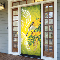Hawaii Palila Mamane Door Cover Hawaiian Honeycreeper With Native Flower LT14 - Polynesian Pride