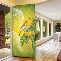 Hawaii Palila Mamane Door Cover Hawaiian Honeycreeper With Native Flower LT14 - Polynesian Pride