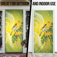 Hawaii Palila Mamane Door Cover Hawaiian Honeycreeper With Native Flower LT14 - Polynesian Pride