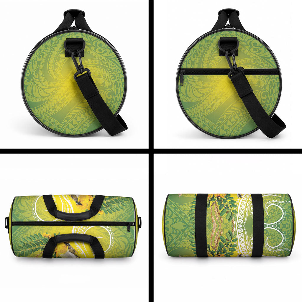 Hawaii Palila Mamane Duffle Bag Hawaiian Honeycreeper With Native Flower LT14 - Polynesian Pride