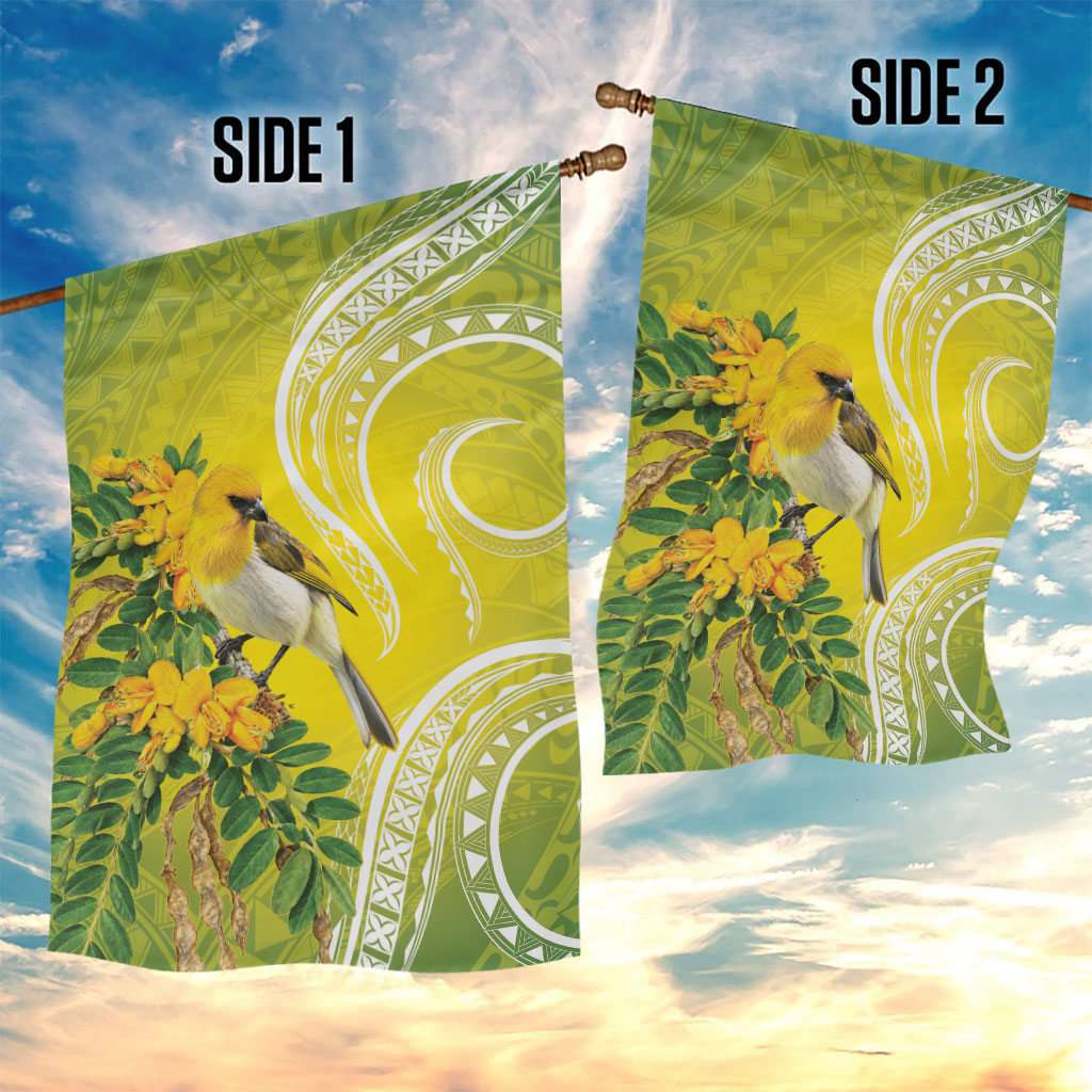 Hawaii Palila Mamane Garden Flag Hawaiian Honeycreeper With Native Flower LT14 - Polynesian Pride