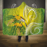 Hawaii Palila Mamane Hooded Blanket Hawaiian Honeycreeper With Native Flower LT14 - Polynesian Pride