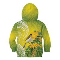 Hawaii Palila Mamane Kid Hoodie Hawaiian Honeycreeper With Native Flower LT14 - Polynesian Pride