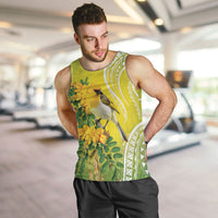 Hawaii Palila Mamane Men Tank Top Hawaiian Honeycreeper With Native Flower LT14 Green - Polynesian Pride