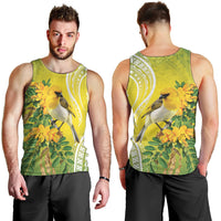 Hawaii Palila Mamane Men Tank Top Hawaiian Honeycreeper With Native Flower LT14 - Polynesian Pride