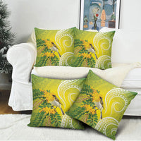 Hawaii Palila Mamane Pillow Cover Hawaiian Honeycreeper With Native Flower LT14 - Polynesian Pride