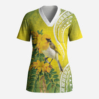 Hawaii Palila Mamane Scrub Top Hawaiian Honeycreeper With Native Flower