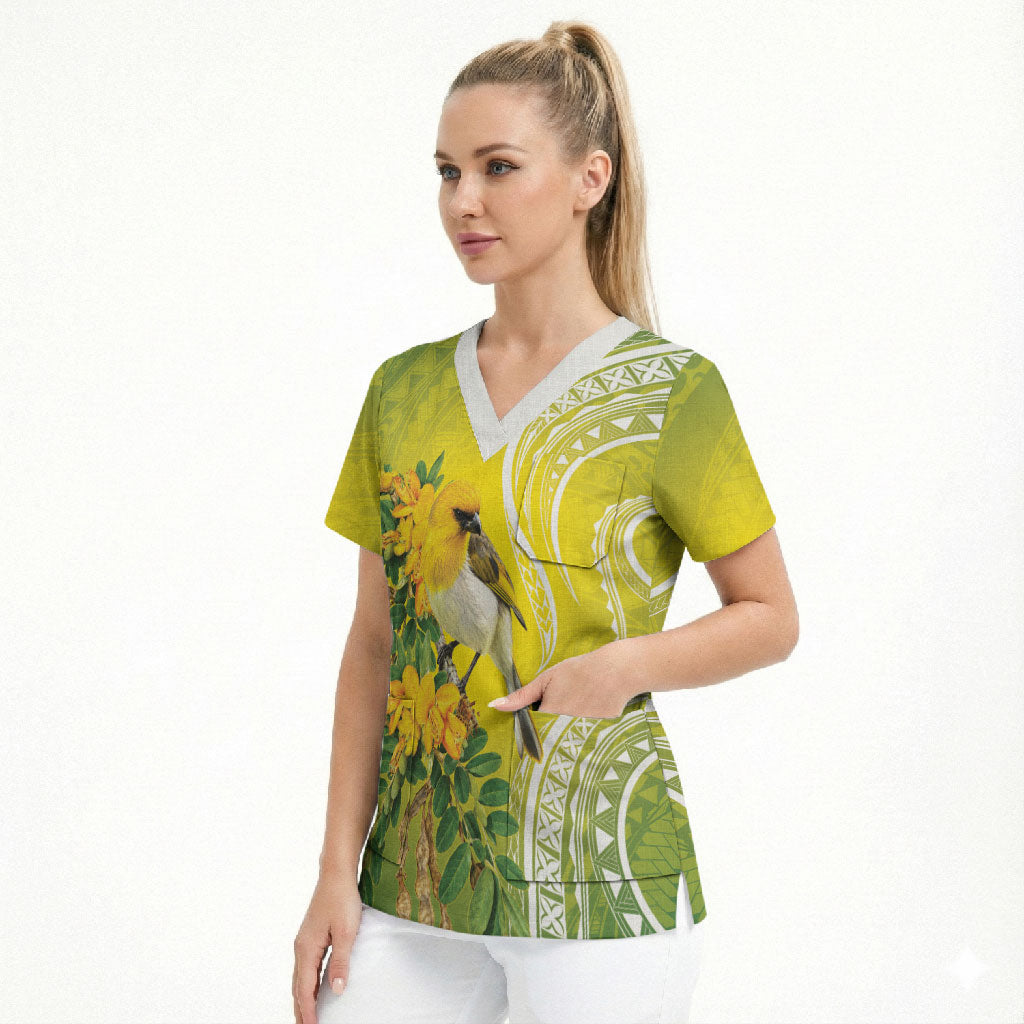 Hawaii Palila Mamane Scrub Top Hawaiian Honeycreeper With Native Flower