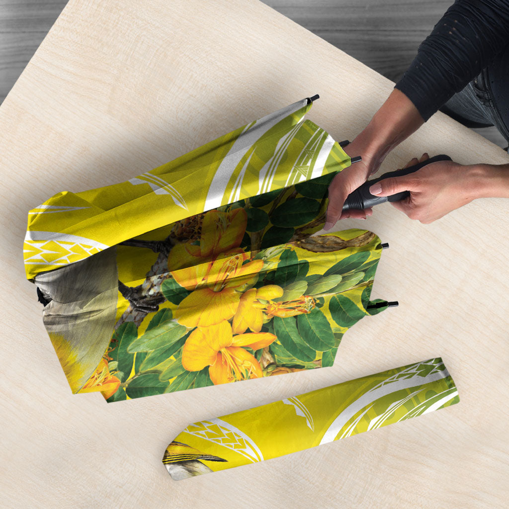Hawaii Palila Mamane Umbrella Hawaiian Honeycreeper With Native Flower LT14 - Polynesian Pride