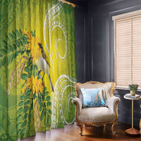 Hawaii Palila Mamane Window Curtain Hawaiian Honeycreeper With Native Flower LT14 - Polynesian Pride