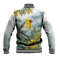 Aloha Hawaii Palila Mamane Watercolor Baseball Jacket LT14 - Polynesian Pride