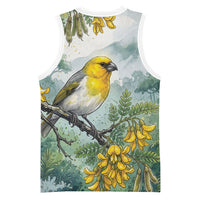 Aloha Hawaii Palila Mamane Watercolor Basketball Jersey