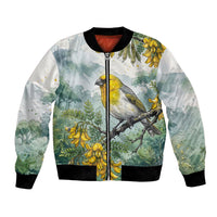 Aloha Hawaii Palila Mamane Watercolor Bomber Jacket LT14 Unisex Watercolor - Polynesian Pride