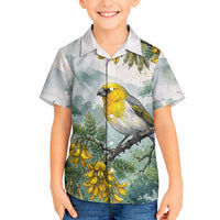 Aloha Hawaii Palila Mamane Watercolor Hawaiian Shirt