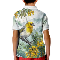 Aloha Hawaii Palila Mamane Watercolor Kid Polo Shirt