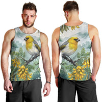 Aloha Hawaii Palila Mamane Watercolor Men Tank Top LT14 - Polynesian Pride