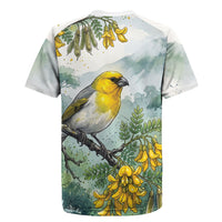 Aloha Hawaii Palila Mamane Watercolor Rugby Jersey