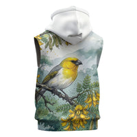 Aloha Hawaii Palila Mamane Watercolor Sleeveless Hoodie LT14 - Polynesian Pride