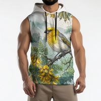 Aloha Hawaii Palila Mamane Watercolor Sleeveless Hoodie LT14 - Polynesian Pride