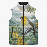 Aloha Hawaii Palila Mamane Watercolor Sleeveless Puffer Jacket LT14 Unisex Watercolor - Polynesian Pride