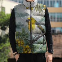 Aloha Hawaii Palila Mamane Watercolor Sleeveless Puffer Jacket LT14 - Polynesian Pride
