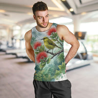 Aloha Hawaii Amakihi Ohia Lehua Watercolor Men Tank Top LT14 Watercolor - Polynesian Pride