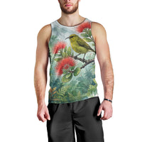 Aloha Hawaii Amakihi Ohia Lehua Watercolor Men Tank Top LT14 - Polynesian Pride