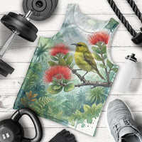 Aloha Hawaii Amakihi Ohia Lehua Watercolor Men Tank Top LT14 - Polynesian Pride
