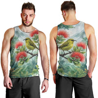 Aloha Hawaii Amakihi Ohia Lehua Watercolor Men Tank Top LT14 - Polynesian Pride