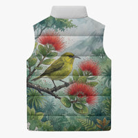 Aloha Hawaii Amakihi Ohia Lehua Watercolor Sleeveless Puffer Jacket LT14 - Polynesian Pride