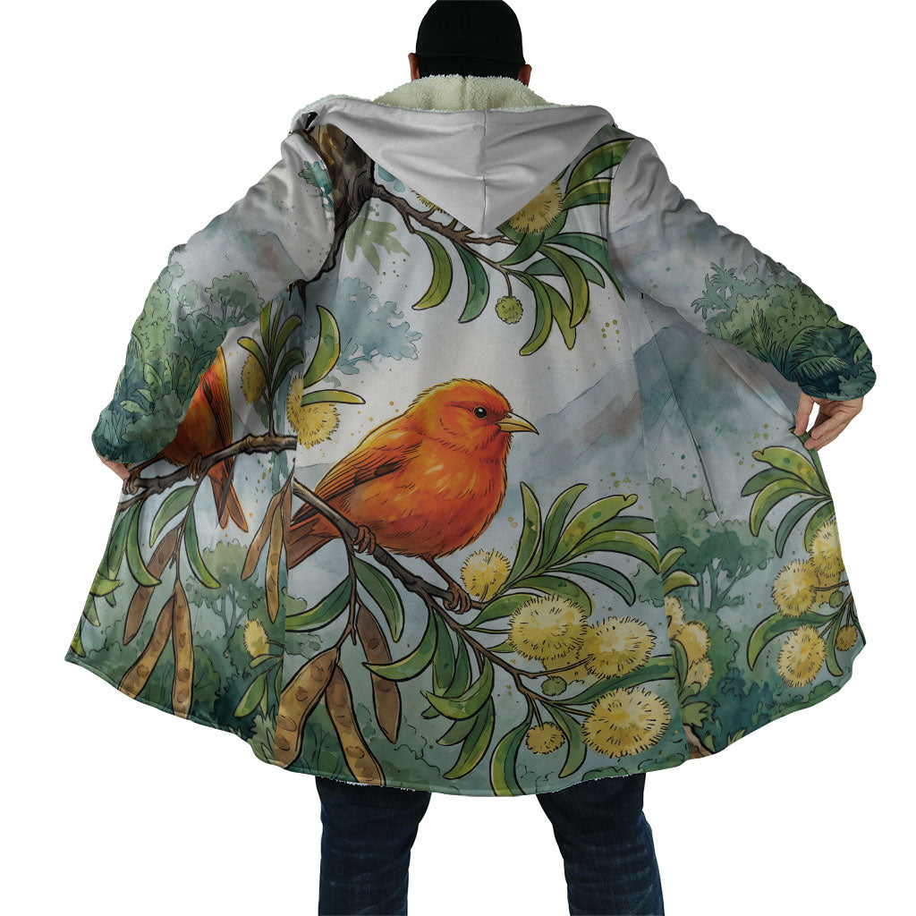 Aloha Hawaii Akepa Koa Tree Watercolor Cloak LT14 - Polynesian Pride